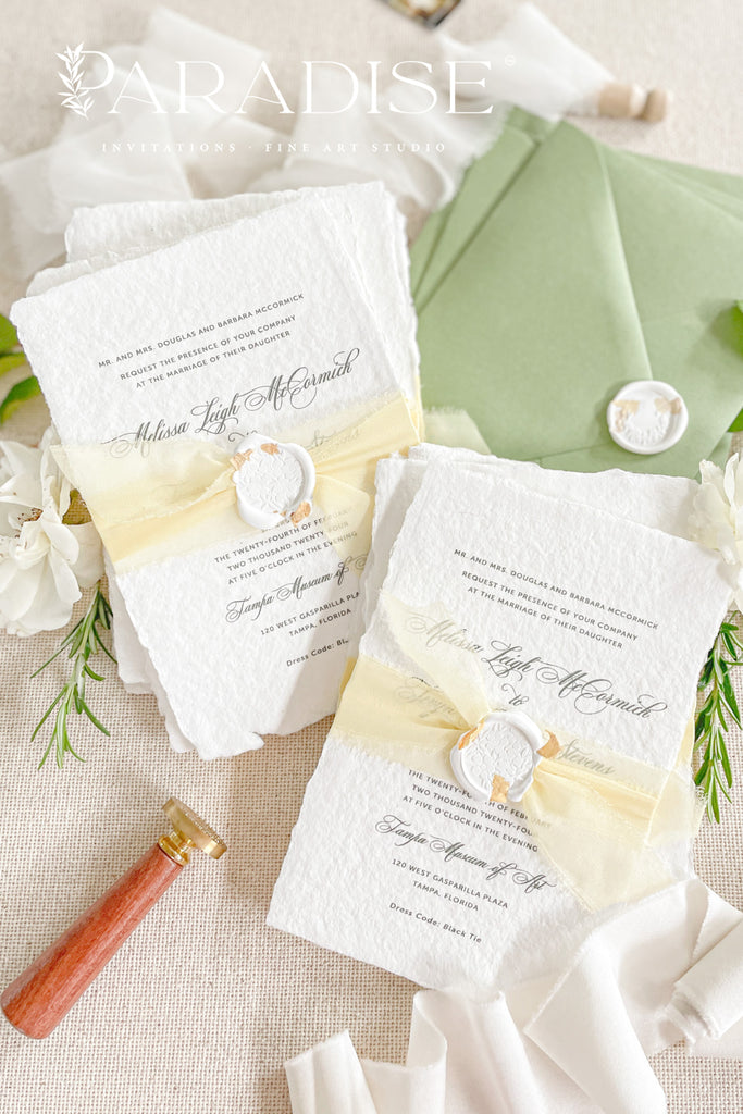 Saylor Handmade Paper Wedding Invitation Sets
