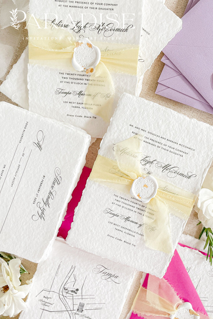 Zara Handmade Paper Wedding Invitation Sets