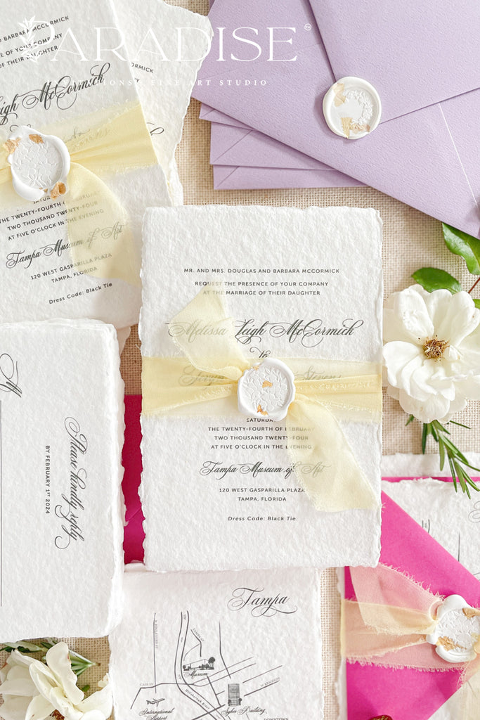 Zara Handmade Paper Wedding Invitation Sets