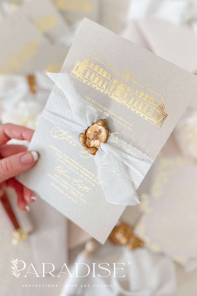 Maria Gold Foil Wedding Invitation Sets