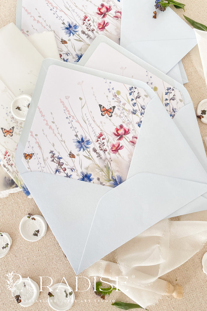 Sky Blue Envelopes and Envelope Liners