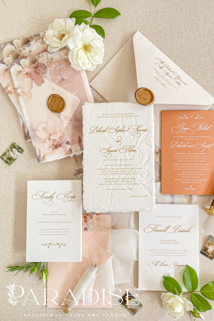 Amaya Handmade Paper Wedding Invitations