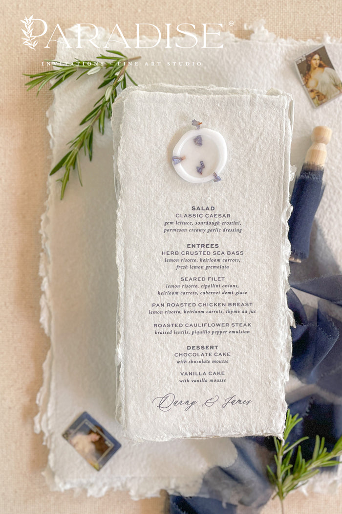 Nina Handmade Paper Wedding Menus