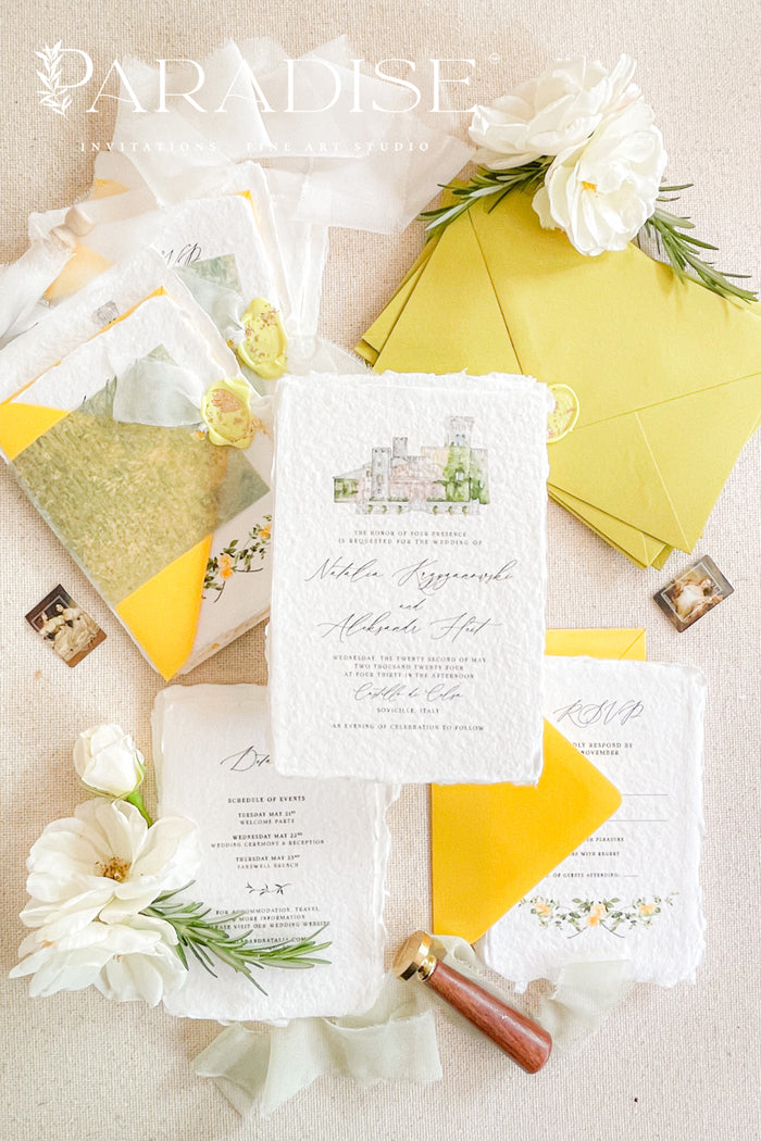 Eliana Handmade Paper Wedding Invitation Sets