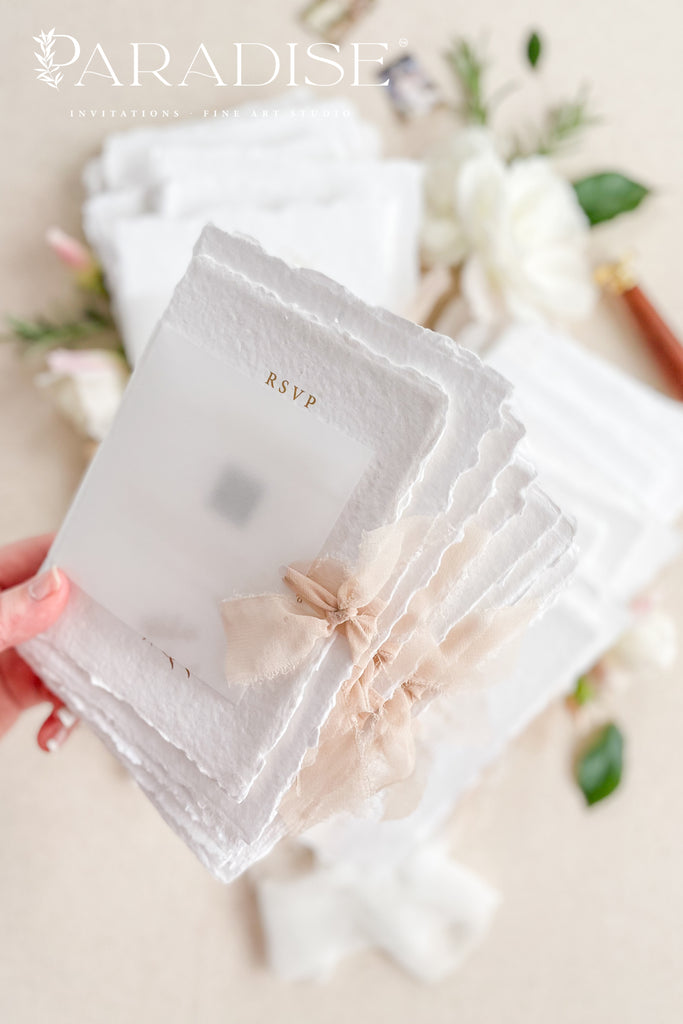 Esther Handmade Paper Wedding Invitation Sets