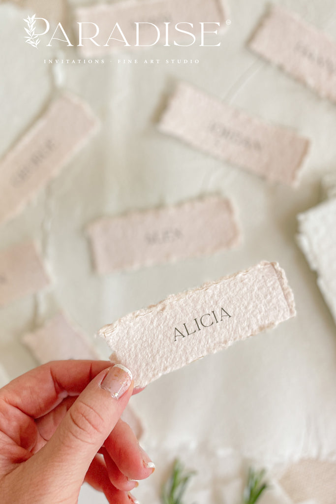 Sylvia Colored Handmade Paper Place Cards