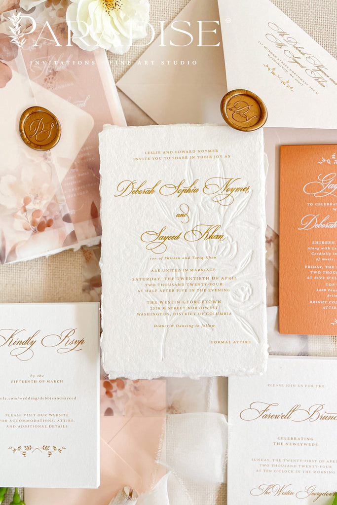 Amaya Handmade Paper Wedding Invitations