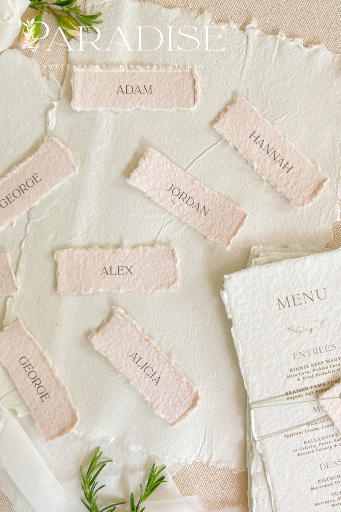 Sylvia Colored Handmade Paper Place Cards