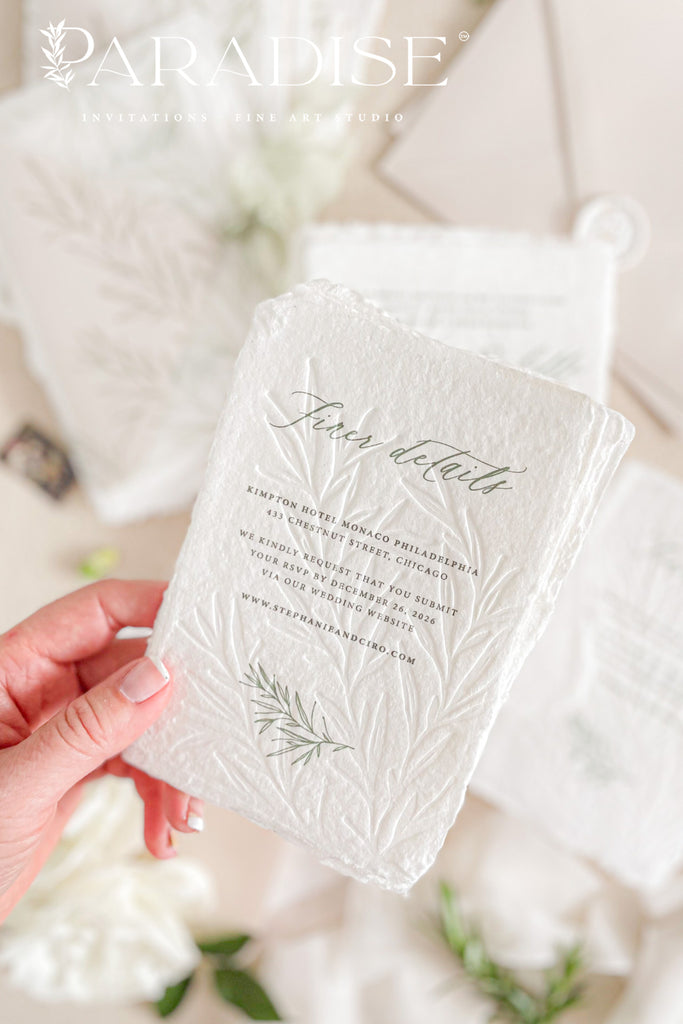 Lillian Handmade Paper Wedding Invitation Sets