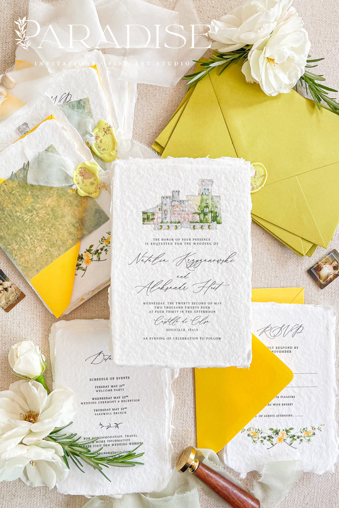 Eliana Handmade Paper Wedding Invitation Sets