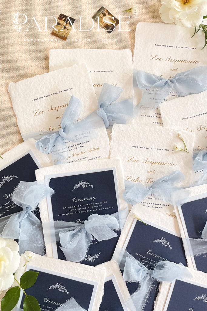 Ava Handmade Paper Wedding Invitation Sets