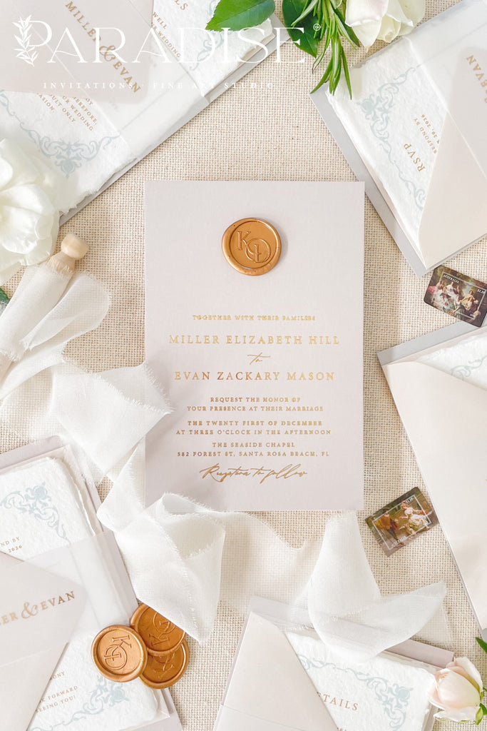 Willow Real Gold Foil Wedding Invitation Sets