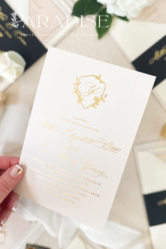 Zoey Hot Foil Stamping Wedding Invitation Sets