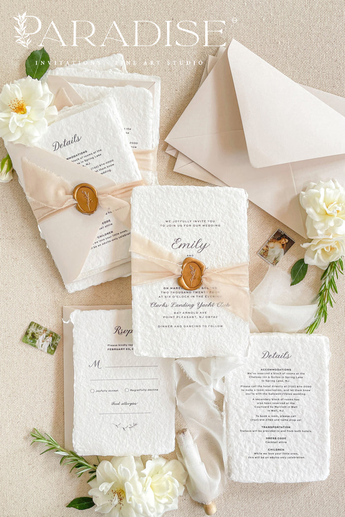 Amiri Handmade Paper Wedding Invitation Sets