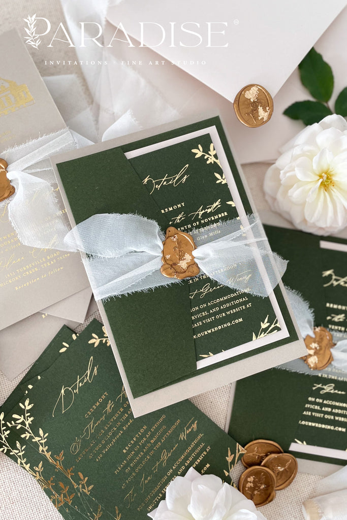 Hailey Gold Foil Wedding Invitation Sets