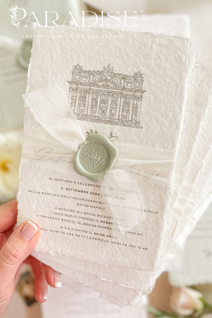 Amina Handmade Paper Wedding Invitation Sets