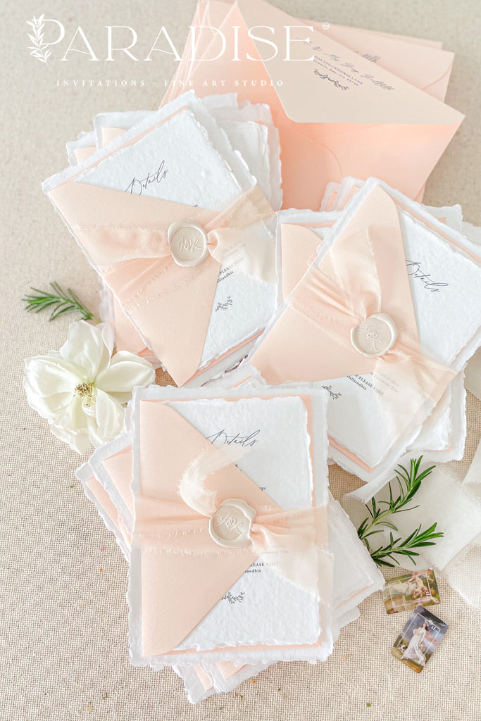 Everly Handmade Paper Wedding Invitation Sets