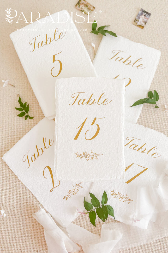 Mia Handmade Paper Table Numbers