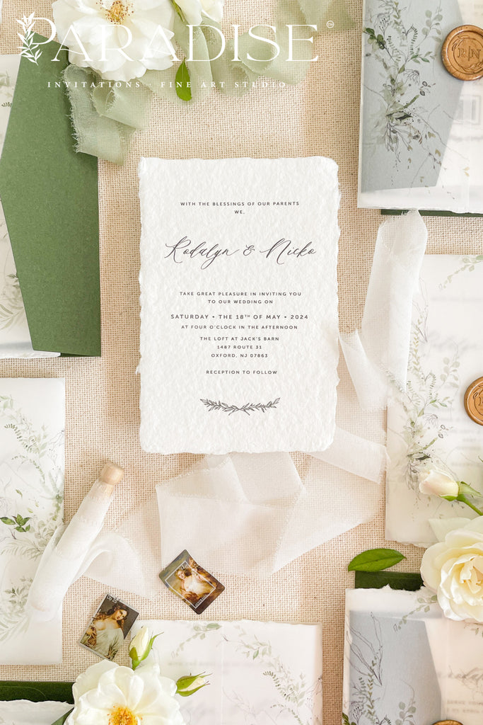 Lennon Handmade Paper Wedding Invitations