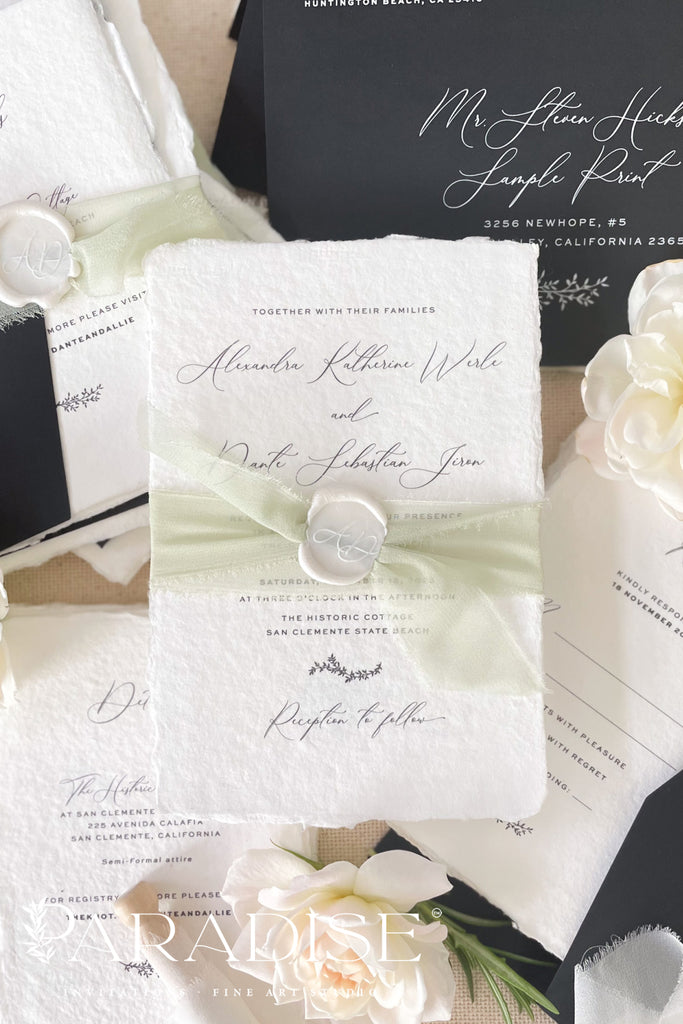 Gianna Handmade Paper Wedding Invitation Sets