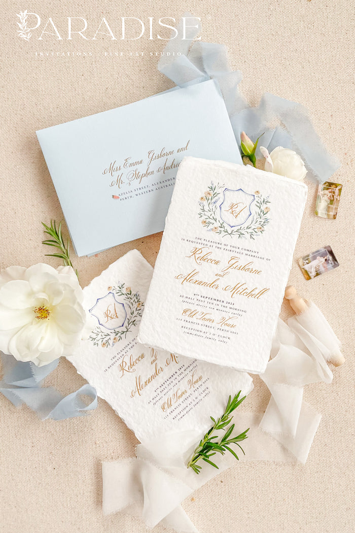 Flaviana Handmade Paper Wedding Invitation Sets