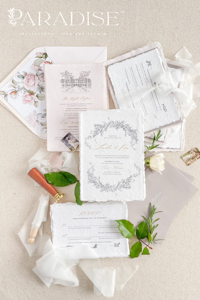 Amadi Handmade Paper Wedding Invitation Sets