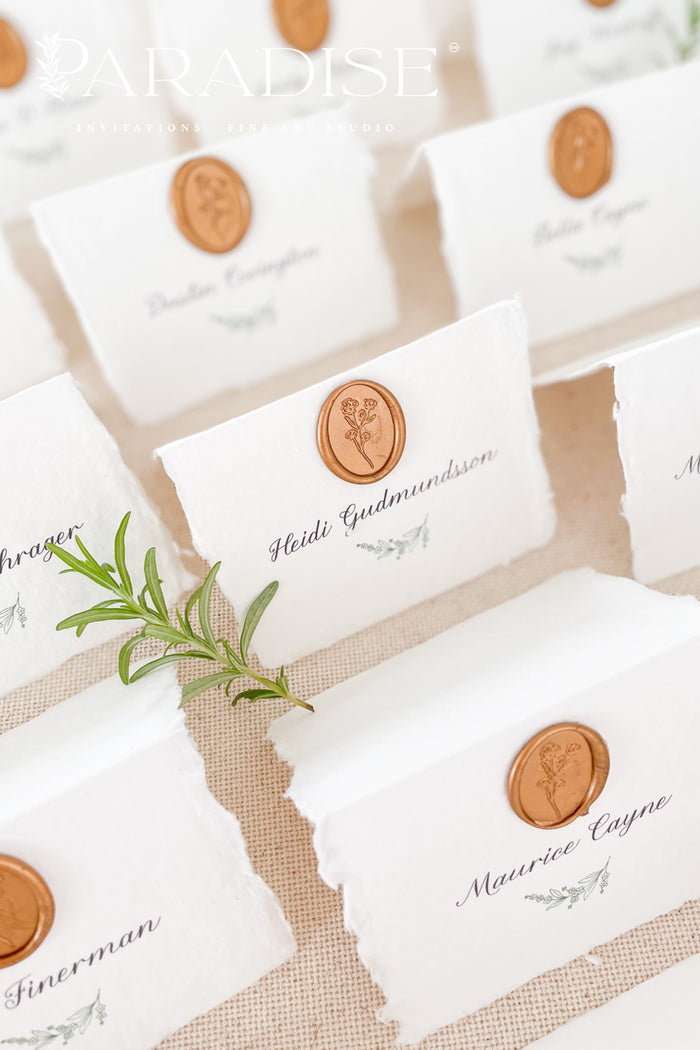 Liliana Handmade Place Cards and Golden Wax Seals