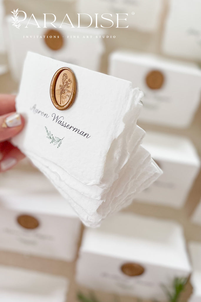 Liliana Handmade Place Cards and Golden Wax Seals
