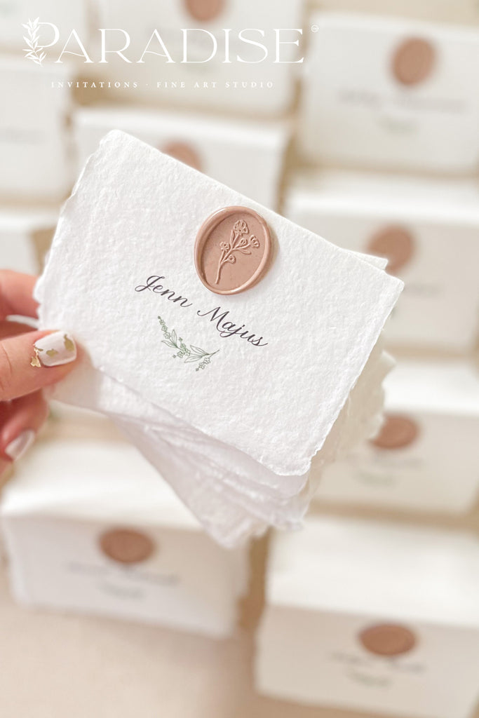 Natalia Handmade Place Cards and Bisque Wax Seals