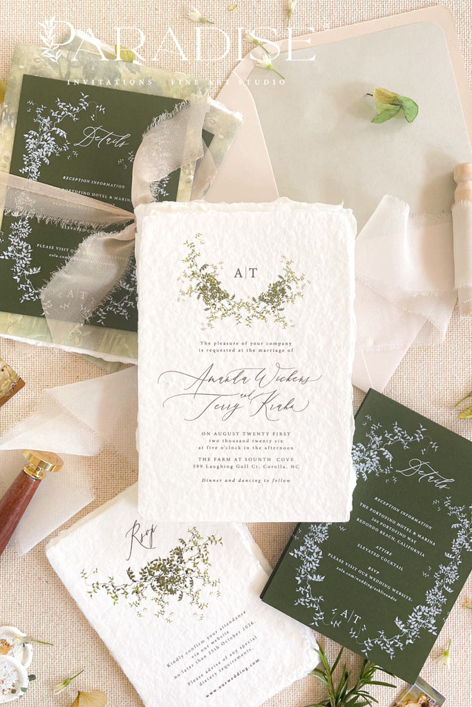 Luna Handmade Paper Wedding Invitation Sets