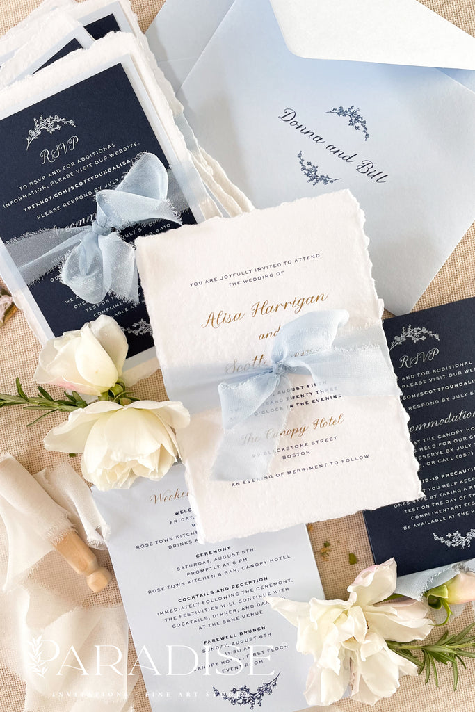 Eleanora Handmade Paper Wedding Invitation Sets