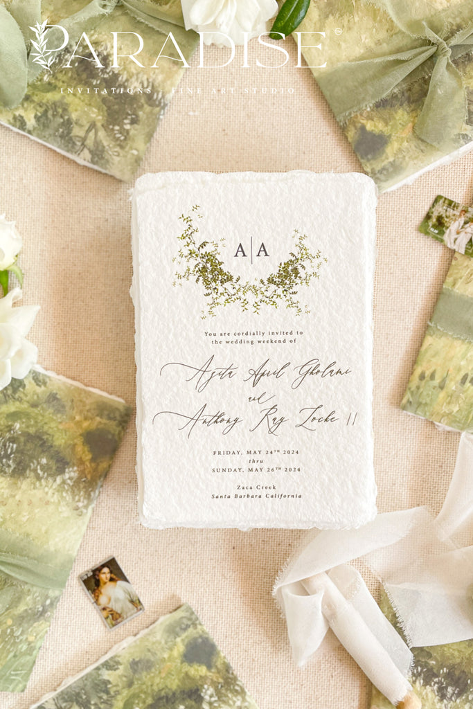 Lucia Handmade Paper Wedding Invitations