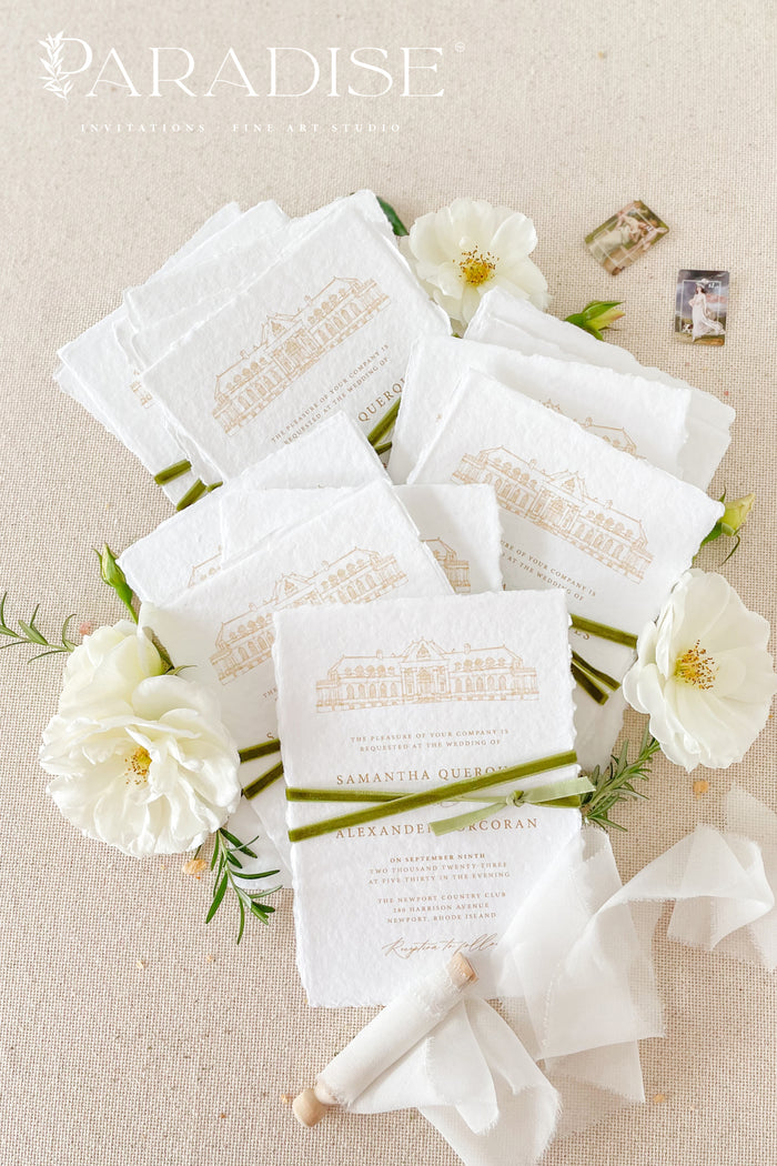 Jeannette Handmade Paper Wedding Invitation Sets
