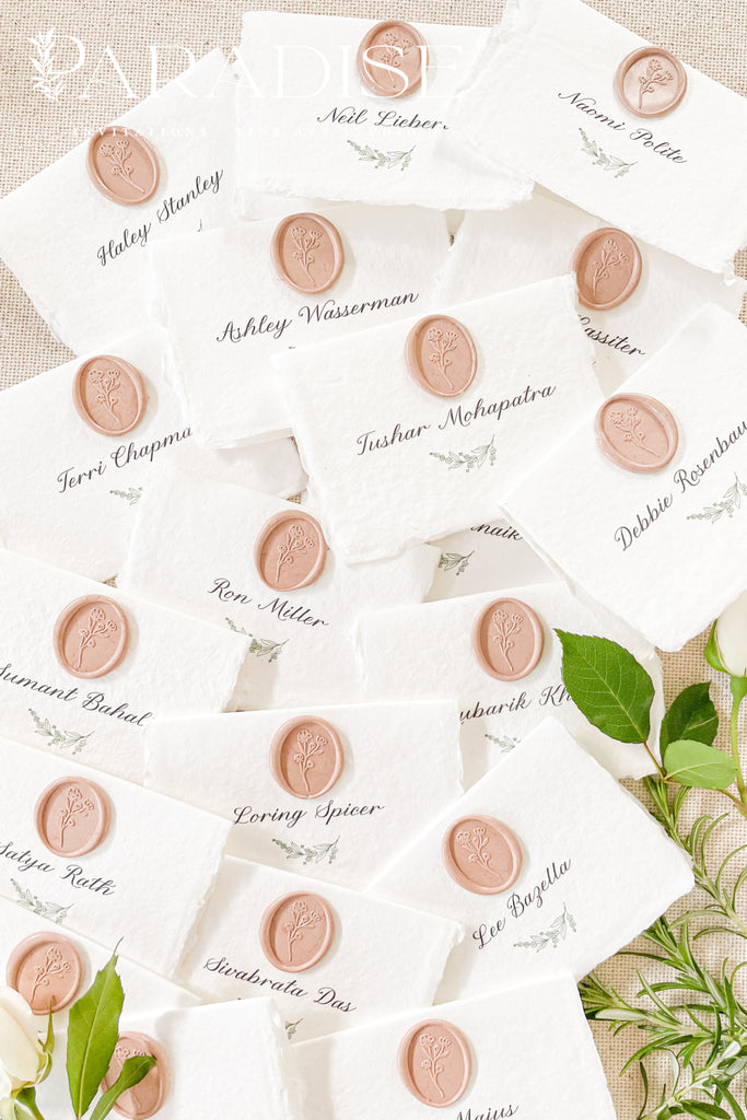 Natalia Handmade Place Cards and Bisque Wax Seals