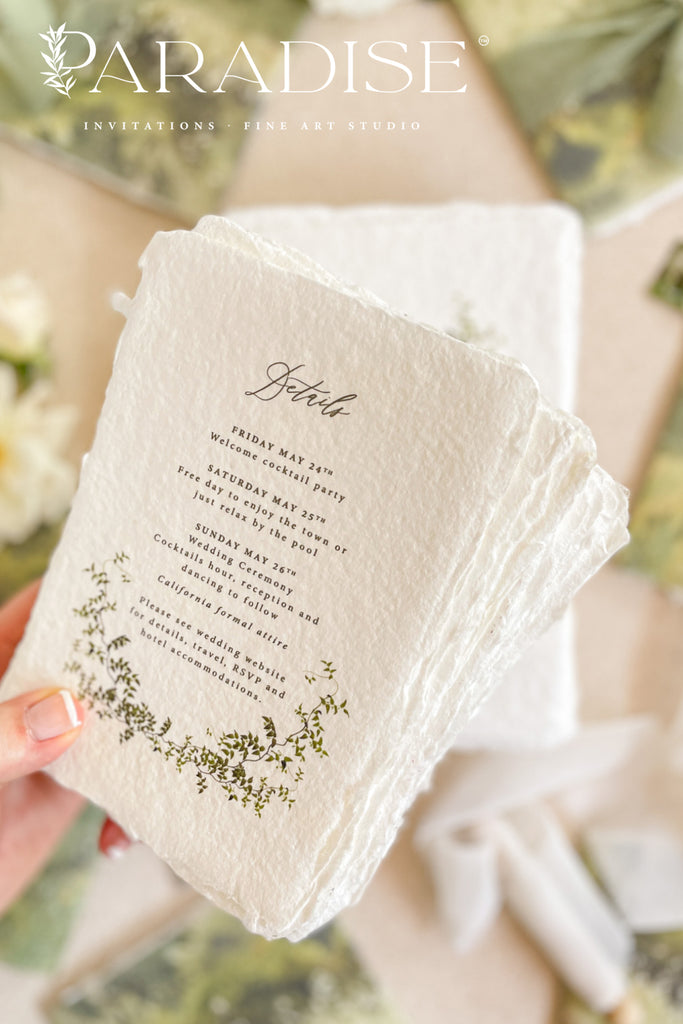 Lucia Handmade Paper Wedding Invitations