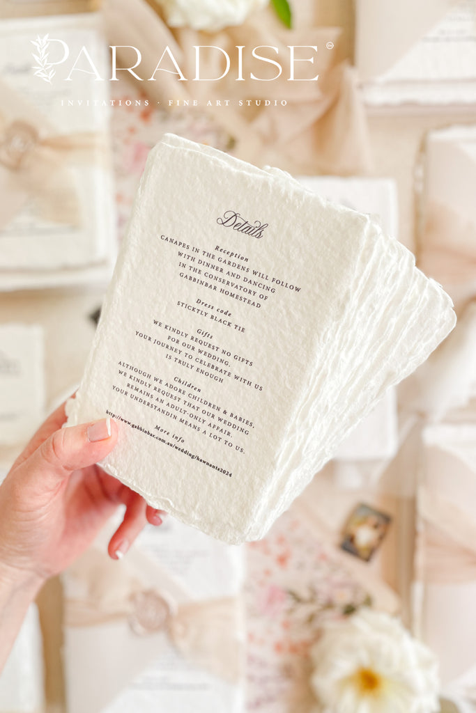 Blake Handmade Paper Wedding Invitation Sets