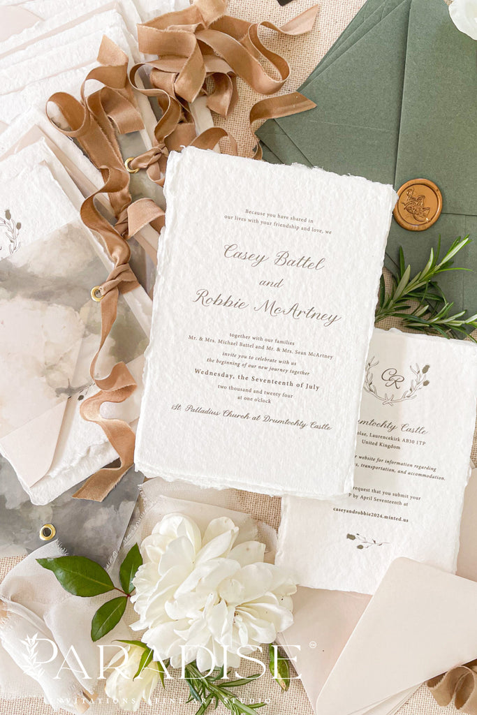 Aria Handmade Paper Wedding Invitation Sets