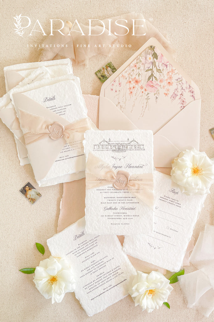 Blake Handmade Paper Wedding Invitation Sets