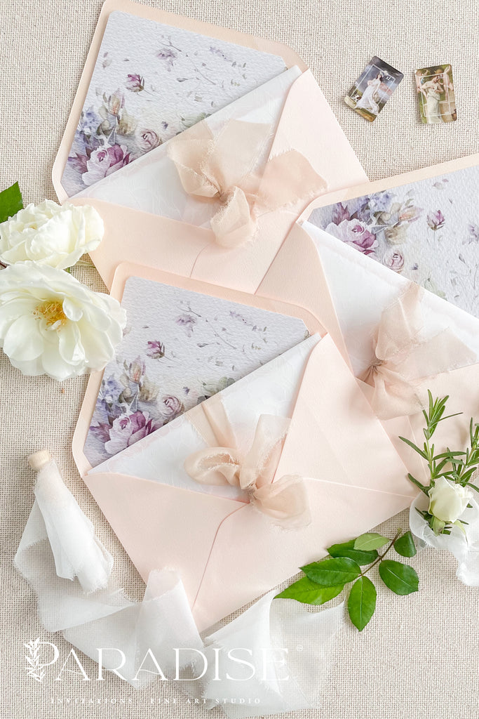 Soft Peach Envelopes and Liners