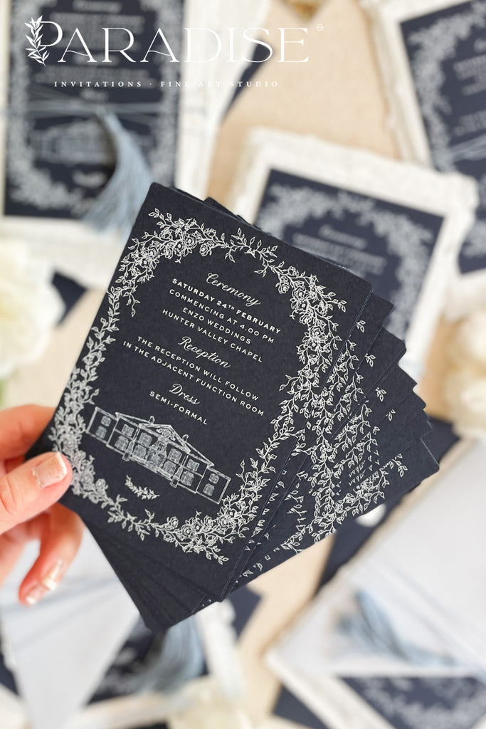 Bianca Tassels and Handmade Paper Wedding Invitations