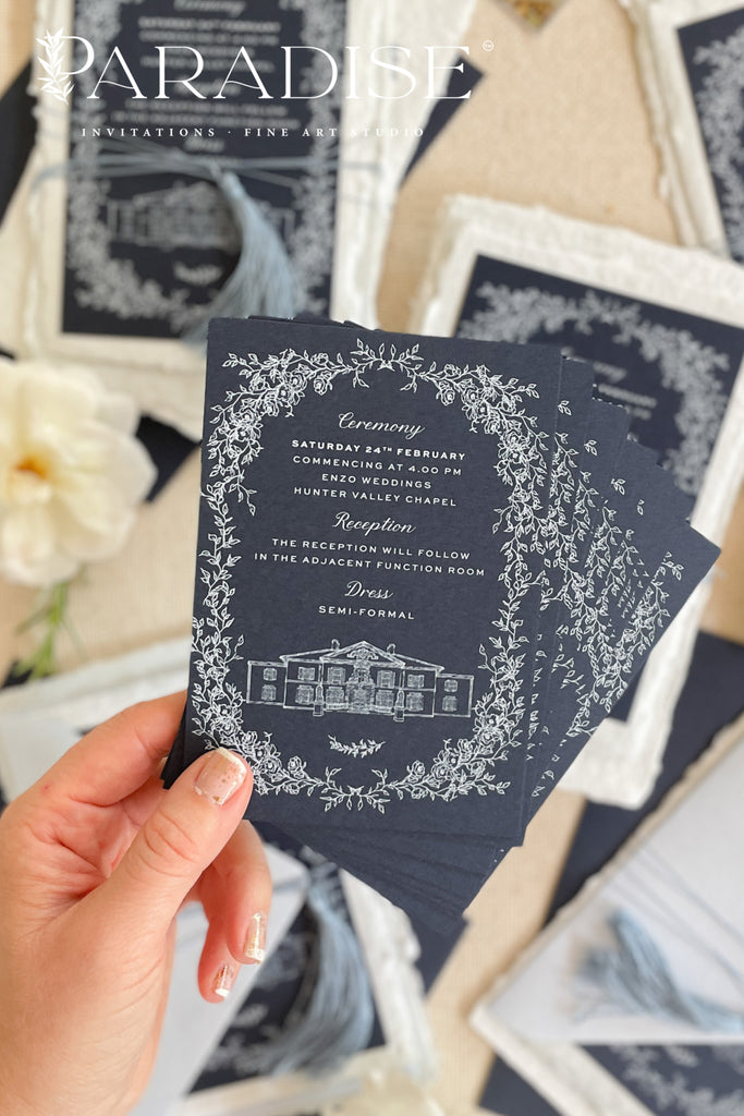 Bianca Tassels and Handmade Paper Wedding Invitations