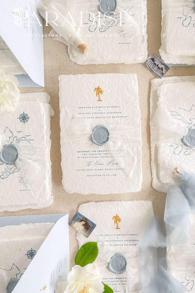 Blakely Handmade Paper Wedding Invitation Sets