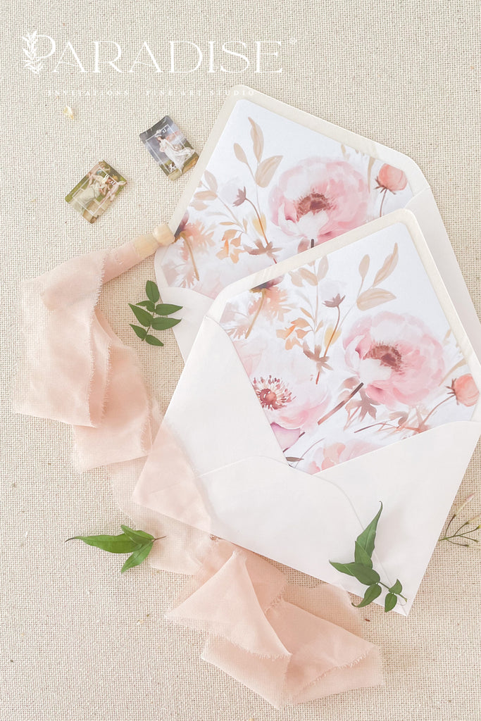 Nude Blush Envelopes and Envelope Liners