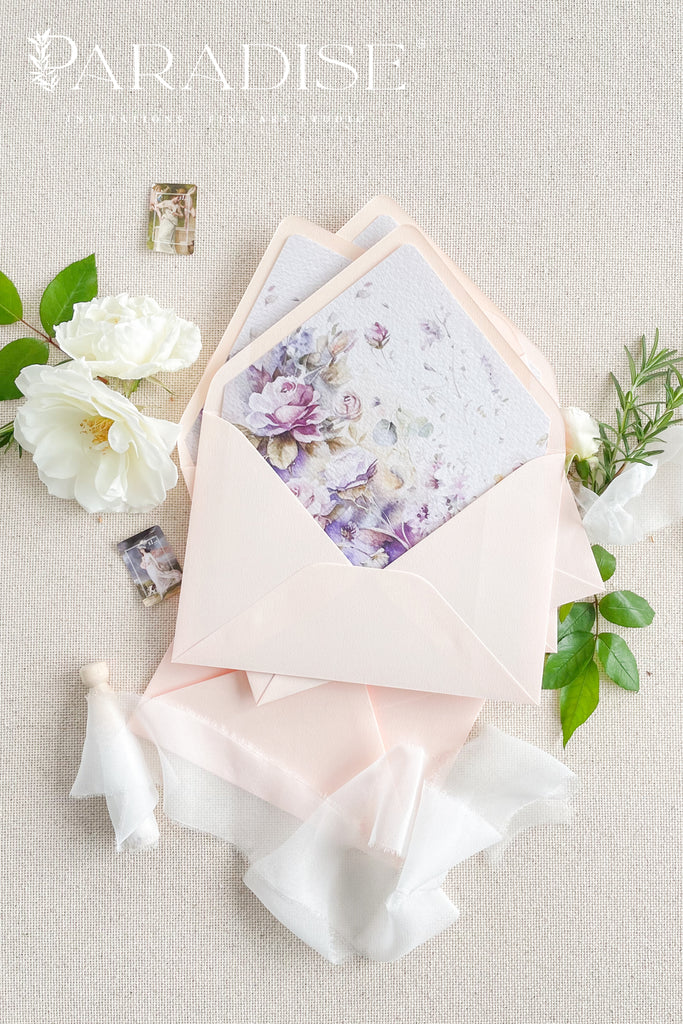 Soft Peach Envelopes and Liners