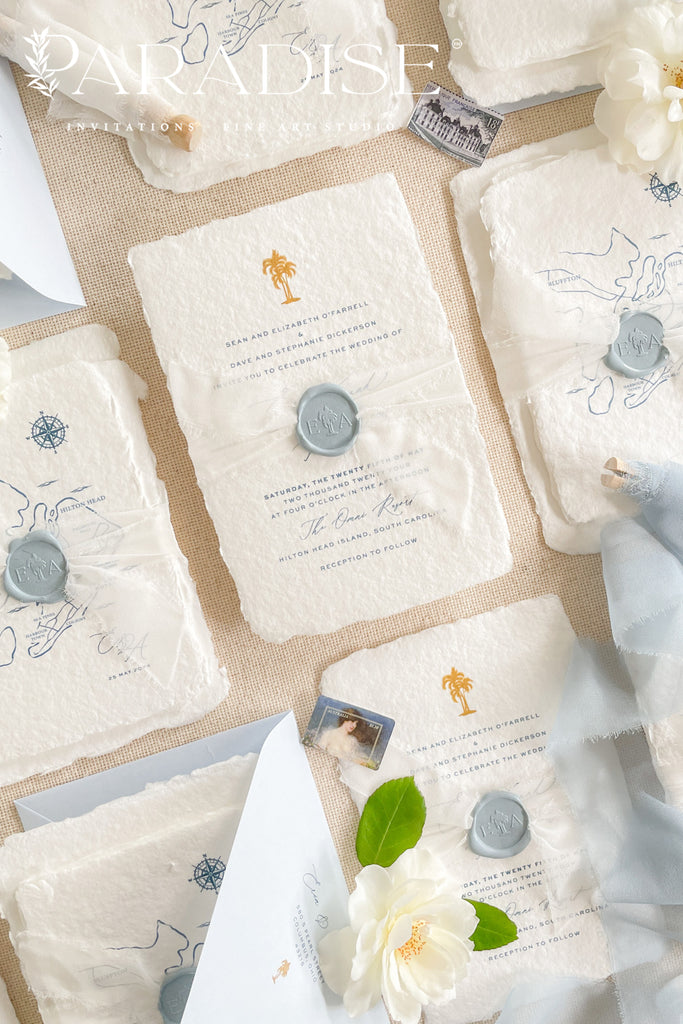 Blakely Handmade Paper Wedding Invitation Sets