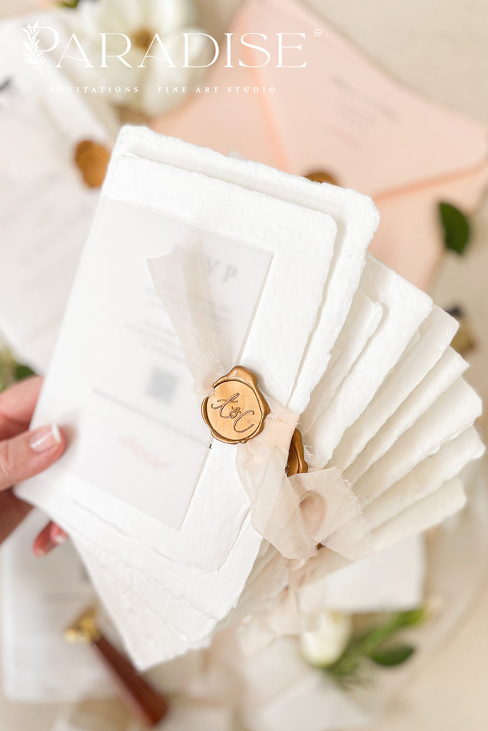 Violet Handmade Paper Wedding Invitation Sets