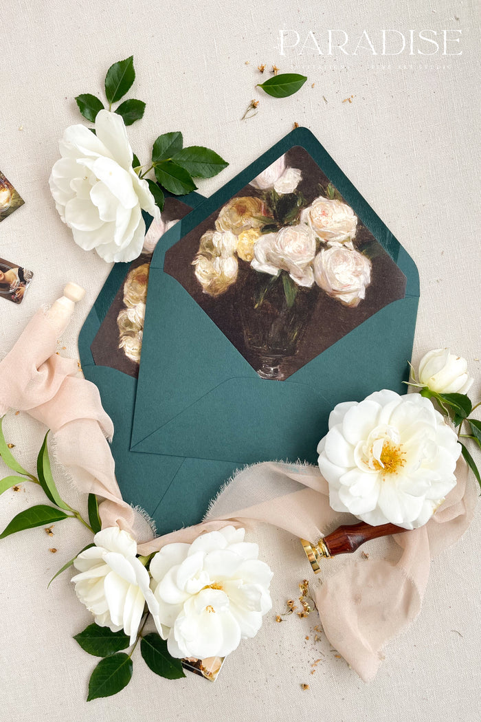 Emerald Envelopes and Floral Liners