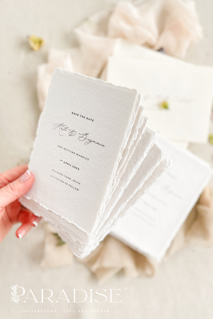 Adalie Handmade Paper Save the Date Cards