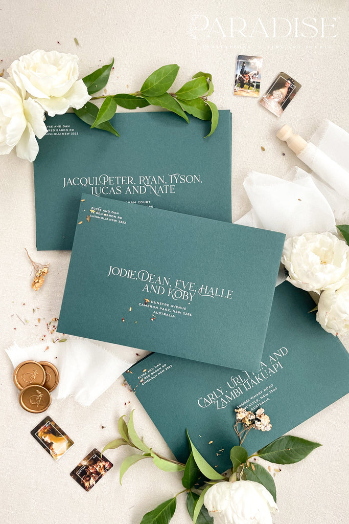 Emerald Envelopes White Ink Printing
