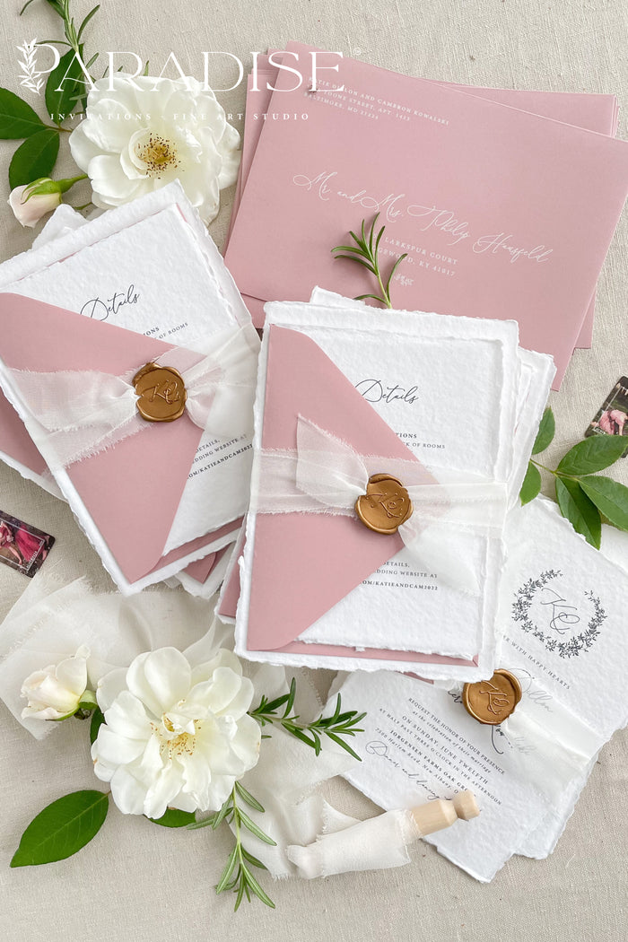 Camille Handmade Paper Wedding Invitation Sets